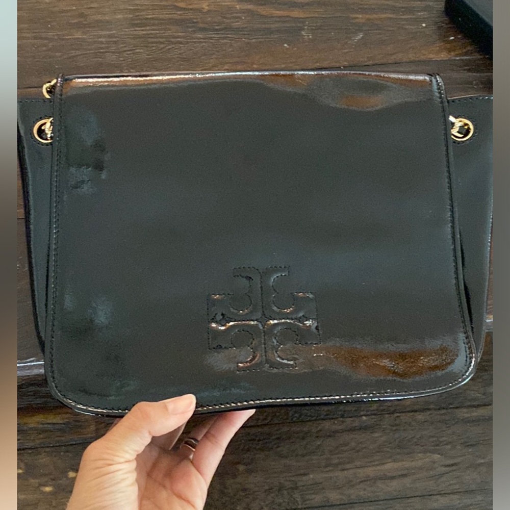 Tory Burch Black Patent Leather Crossbody Bag